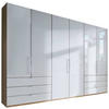 FALTTÜRENSCHRANK  in Weiß, Eichefarben  - Eiche Bianco/Eichefarben, KONVENTIONELL, Glas/Holzwerkstoff (300/216/58cm) - Venda