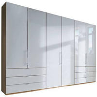 FALTTÜRENSCHRANK in Weiss, Eichefarben  - Eiche Bianco/Weiss, Konventionell, Glas/Holzwerkstoff (300/216/58cm) - Venda