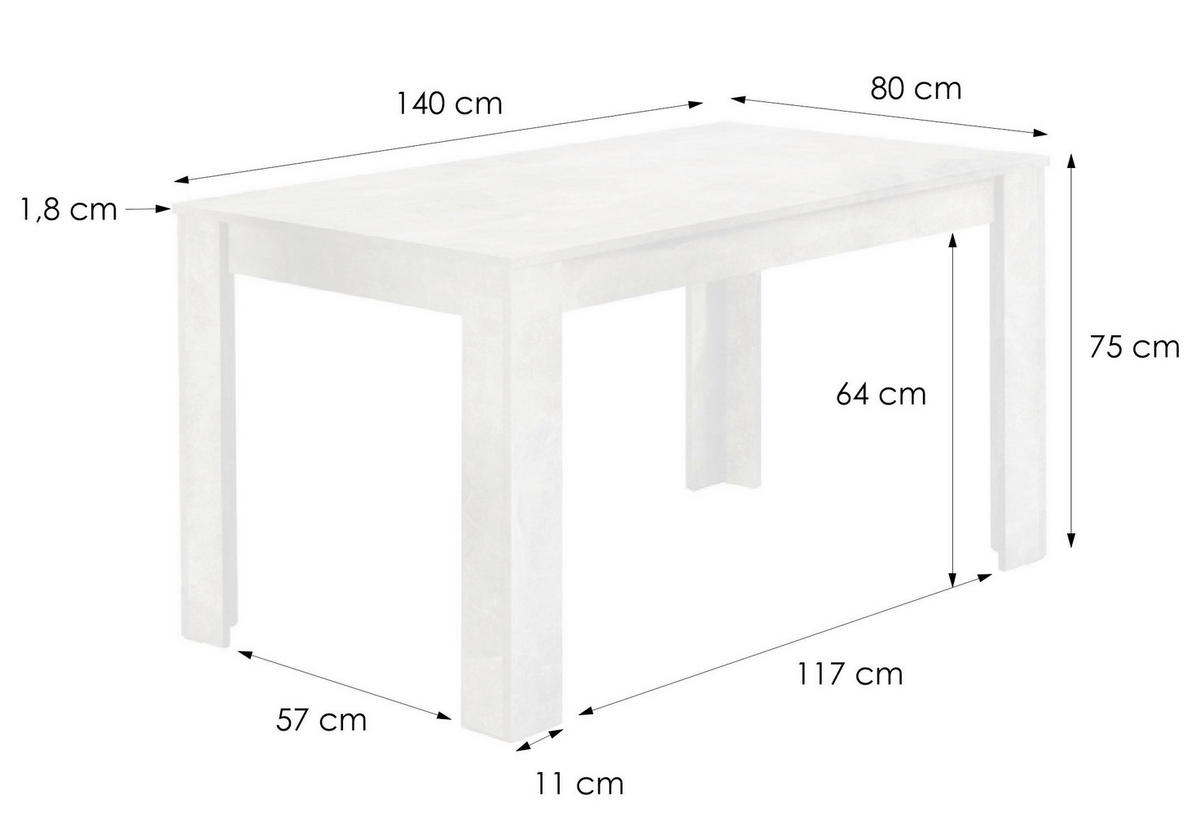 ESSTISCH 140/80/75 cm Nachbildung  Holzwerkstoff in verschiedenen Größen erhältlich, in verschiedenen Holzdekoren erhältlich Sonoma Eiche  - Sonoma Eiche, MODERN, Holzwerkstoff (140/80/75cm) - MID.YOU