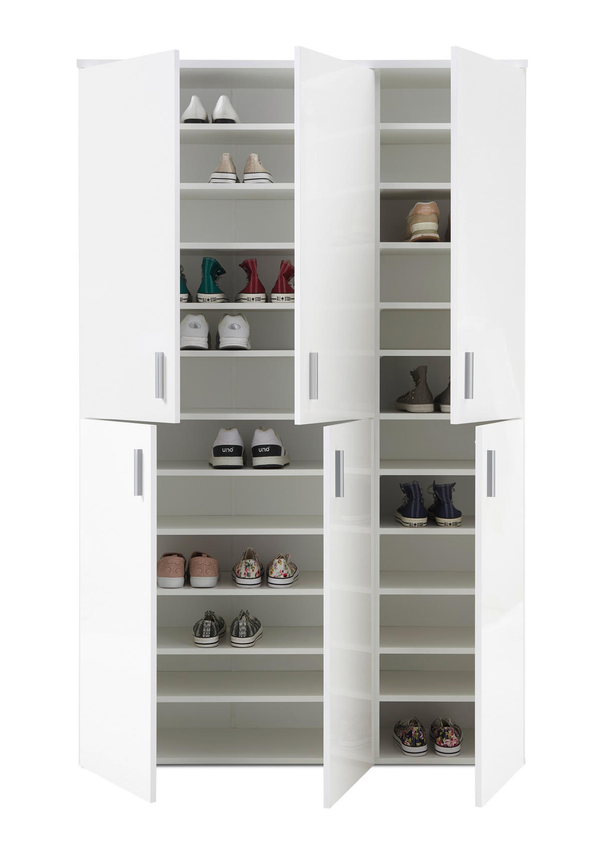 ORMAR ZA OBUĆU  bijela  drvni materijal     - bijela/srebrne boje, Design, drvni materijal/plastika (120/190/35cm) - MID.YOU