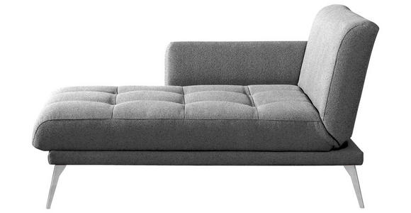 RÉCAMIERE Grau - Chromfarben/Grau, KONVENTIONELL, Textil/Metall (200/85/106cm) - Novel