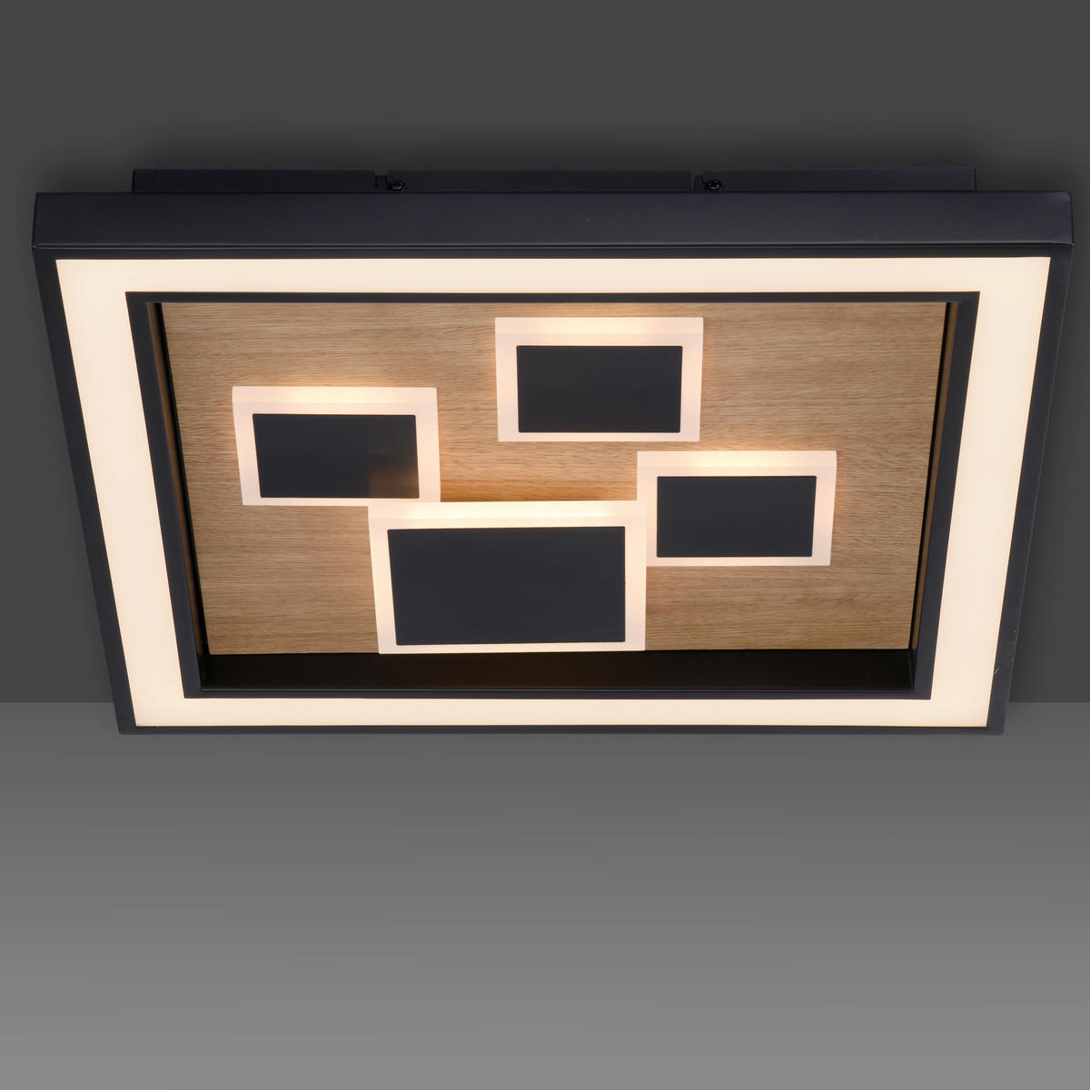 LED-DECKENLEUCHTE 48/48/7 cm   - Natur, Holz (48/48/7cm) - Paul Neuhaus