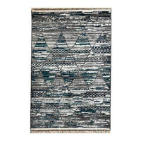 LÄUFER 80/300 cm Intense Grau, Weiß, Dunkelblau  - Weiß/Dunkelblau, KONVENTIONELL, Textil (80/300cm)