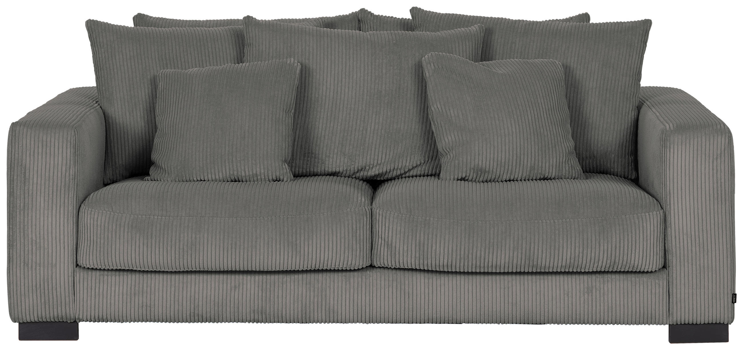 2,5-SITZER Cord Dunkelgrau  - Dunkelgrau/Schwarz, KONVENTIONELL, Holz/Textil (203/83/126cm) - Hom`in