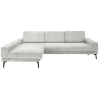 ECKSOFA Hellgrau Chenille  - Hellgrau/Schwarz, KONVENTIONELL, Textil/Metall (184/294cm) - SetOne by Musterring