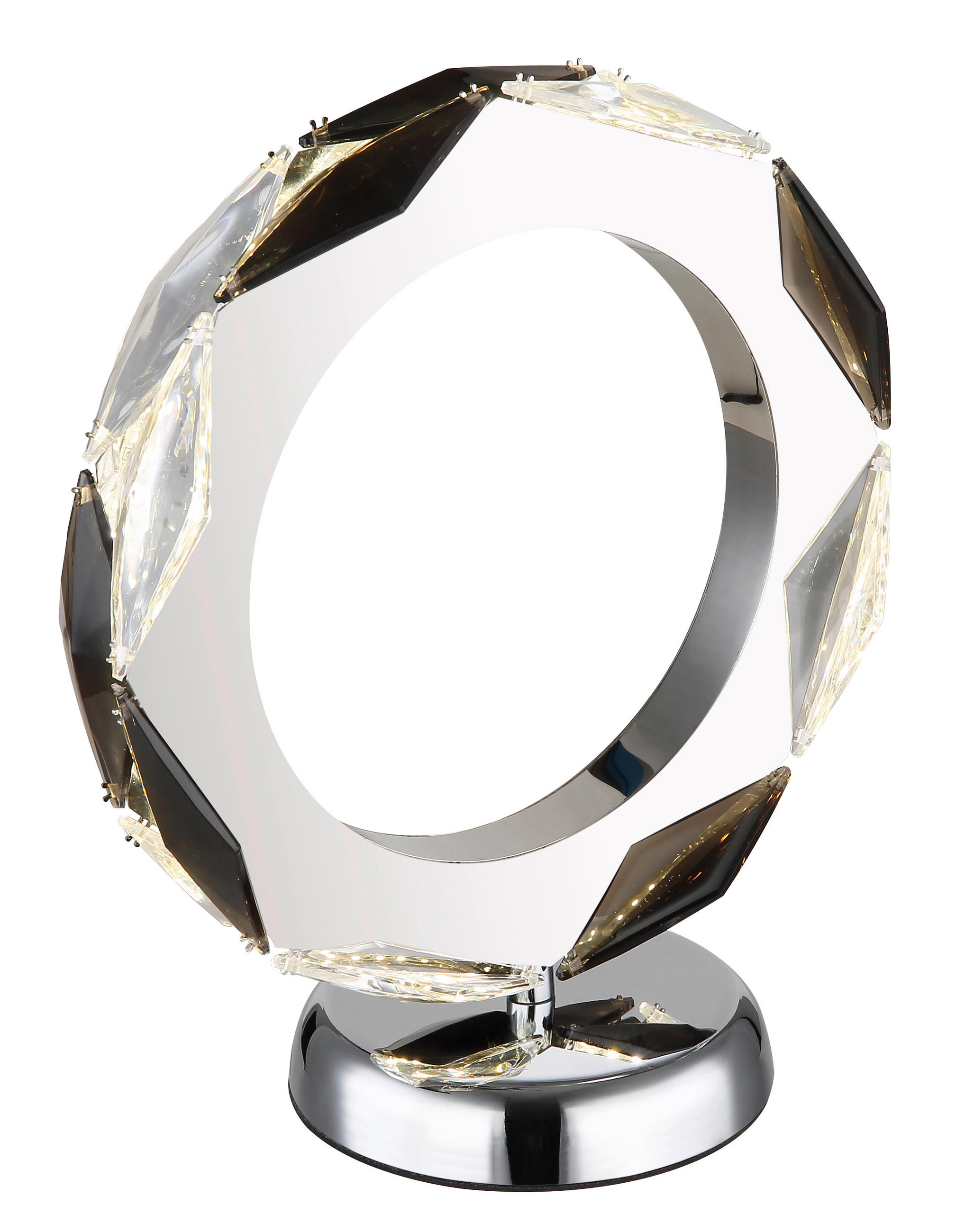 LED-TISCHLEUCHTE 24/13/27 cm   - Klar/Chromfarben, Design, Kunststoff/Metall (24/13/27cm) - Globo