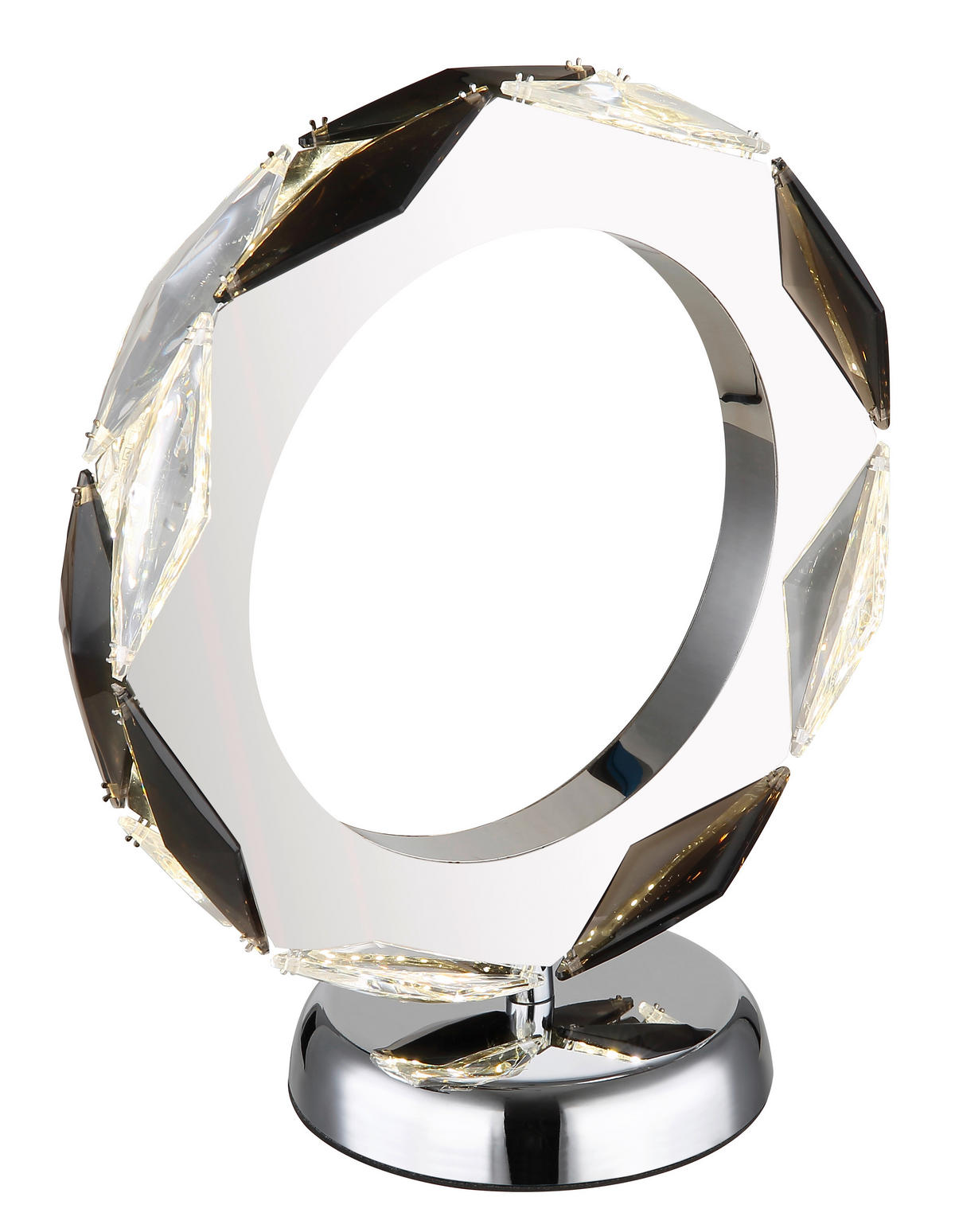 LED-TISCHLEUCHTE - Klar/Chromfarben, Design, Kunststoff/Metall (24/13/27cm) - Globo