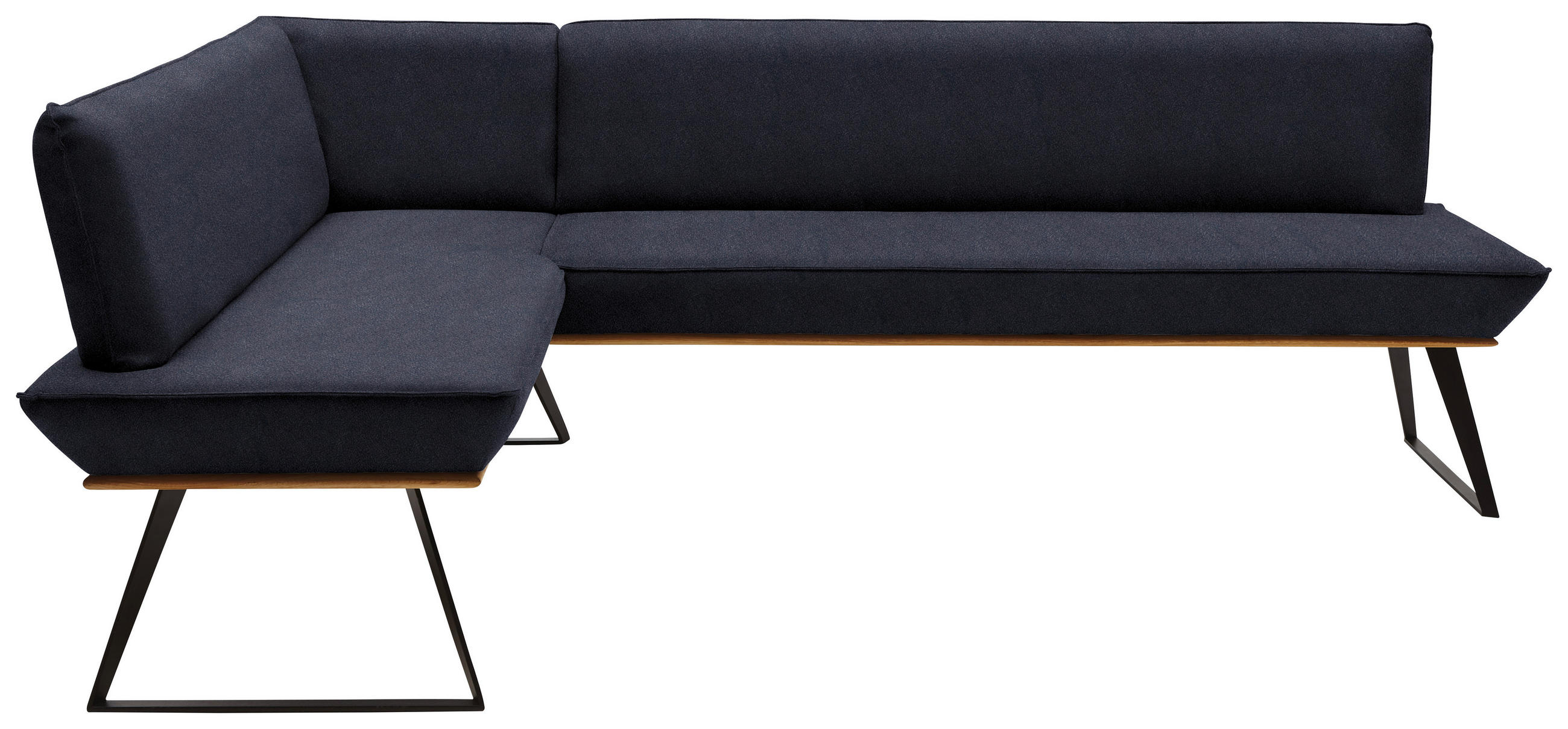 ECKBANK 163/223 cm  in Schwarz, Eichefarben  - Eichefarben/Schwarz, Design, Holz/Textil (163/223cm) - Voleo