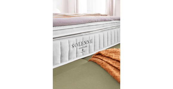 BOXSPRINGBETT 180/200 cm  in Weiß, Hellgrün  - Schwarz/Weiß, Design, Textil/Metall (180/200cm) - Johann Jakob