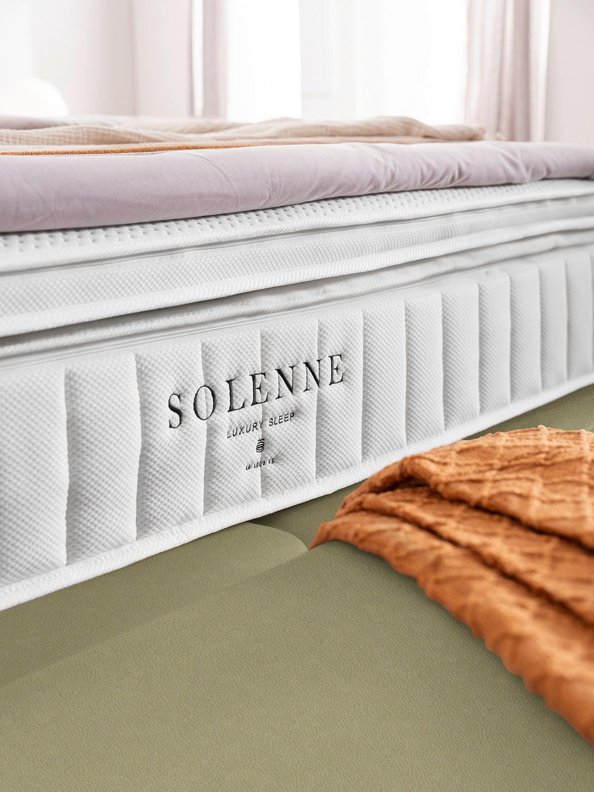 BOXSPRINGBETT 180/200 cm  in Weiß, Hellgrün  - Schwarz/Weiß, Design, Textil/Metall (180/200cm) - Johann Jakob