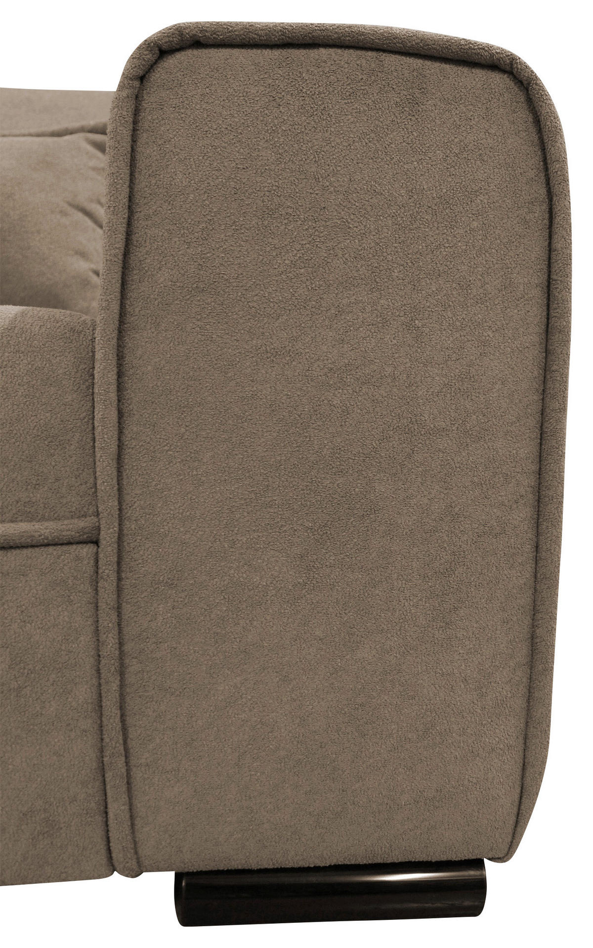 ECKSOFA in Struktur, Bouclé Taupe  - Taupe/Schwarz, Design, Kunststoff/Textil (175/270cm) - MID.YOU