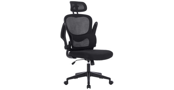 DREHSTUHL Netzbespannung Schwarz  - Schwarz, KONVENTIONELL, Kunststoff/Textil (63,5/116-126/66cm) - Carryhome