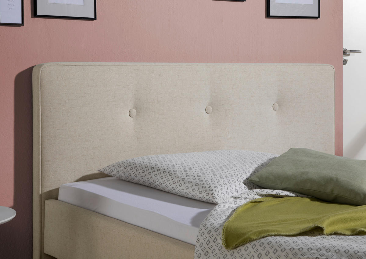 POLSTERBETT 180/200 cm,  in Beige,  - Beige/Naturfarben, MODERN, Holz/Textil (180/200cm) - Livetastic