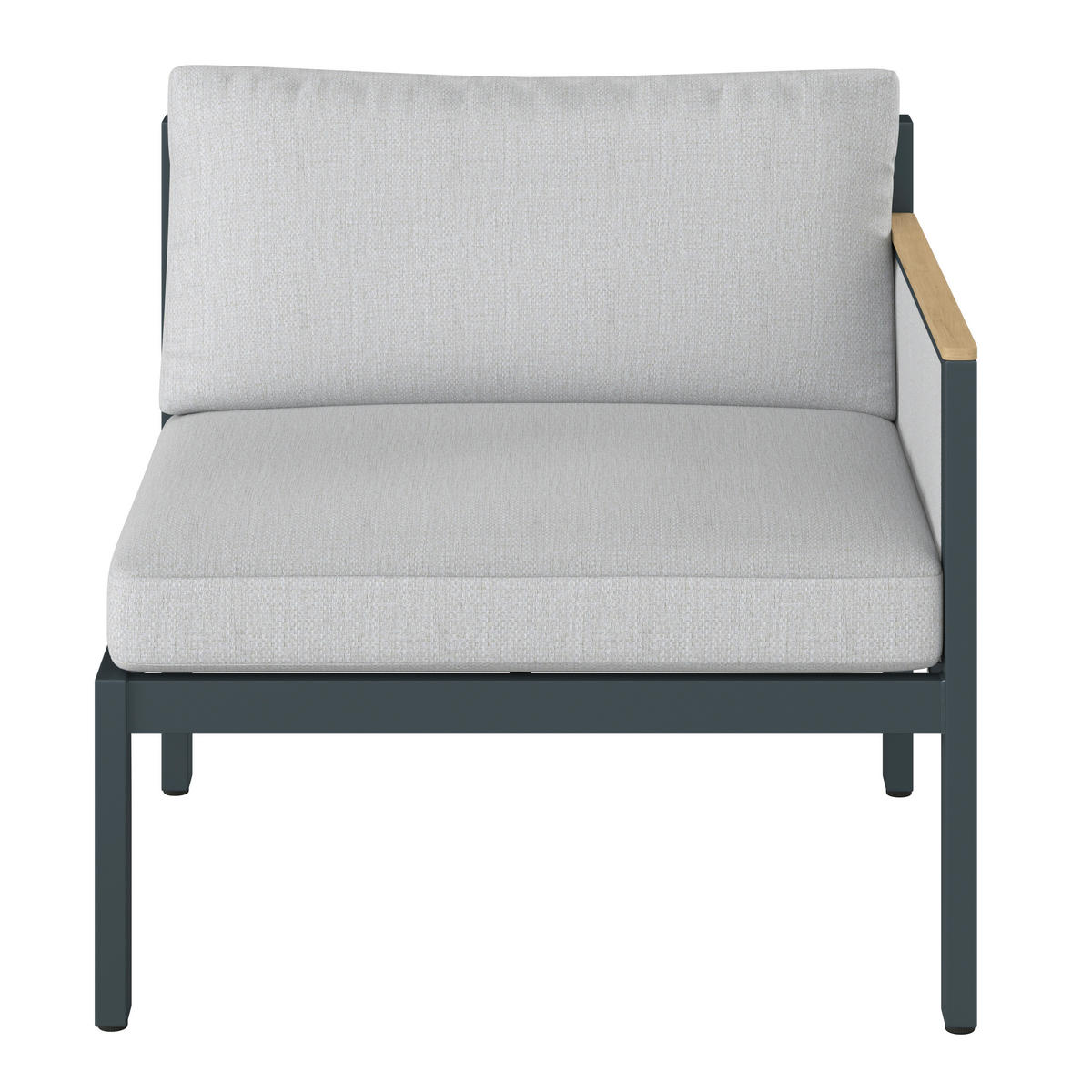 LOUNGE ZAVRŠNI DIO  antracit, siva, boje tikovine   - boje tikovine/siva, Design, drvo/metal (83,5/73/76cm) - Dieter Knoll