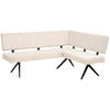ECKBANK 190/150 cm Cord Beige   - Beige/Schwarz, KONVENTIONELL, Textil/Metall (190/150cm) - MID.YOU
