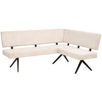ECKBANK 190/150 cm  in Beige  - Beige/Schwarz, KONVENTIONELL, Textil/Metall (190/150cm) - MID.YOU