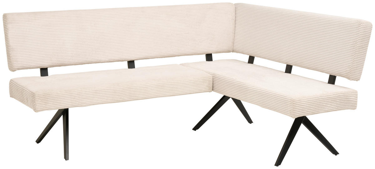 ECKBANK 190/150 cm  in Beige  - Beige/Schwarz, KONVENTIONELL, Textil/Metall (190/150cm) - MID.YOU