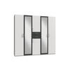 OMARA ZA OBLAČILA, bela  - bela/barve aluminija, Design, umetna masa/steklo (225/210/58cm) - Hom`in