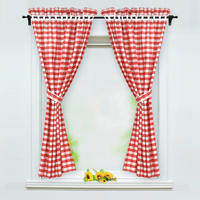 SCHEIBENGARDINE   80/145 cm   - Weiß Hochglanz/Rot, Basics, Textil (80/145cm)