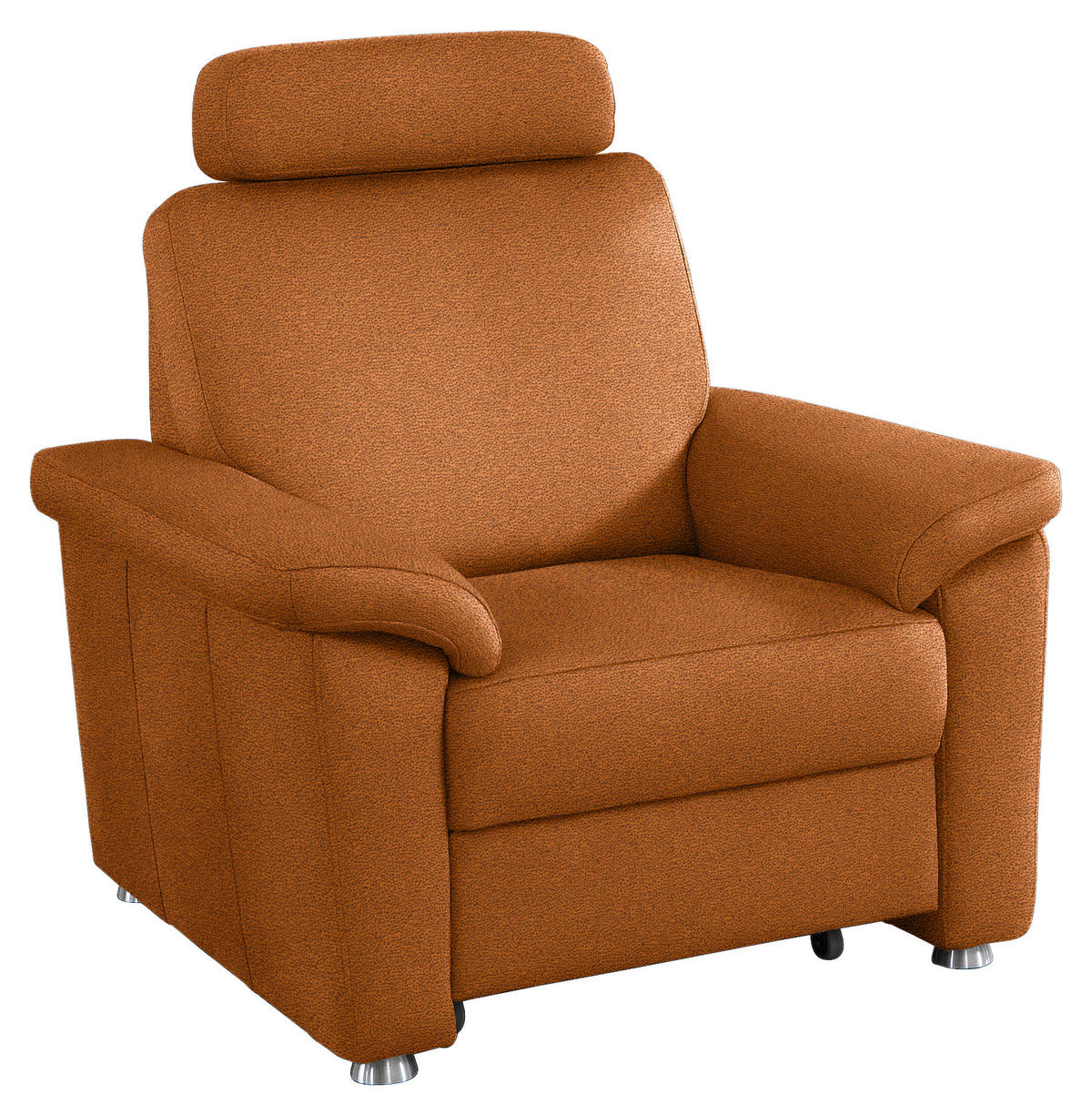 FERNSEHSESSEL in Webstoff Cognac  - Cognac/Silberfarben, Konventionell, Textil/Metall (102/91/91-159cm) - Beldomo System