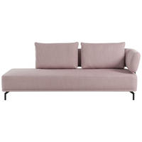 RÉCAMIERE Flachgewebe Hellrosa  - Hellrosa/Schwarz, Design, Textil/Metall (227/89/101cm) - Dieter Knoll