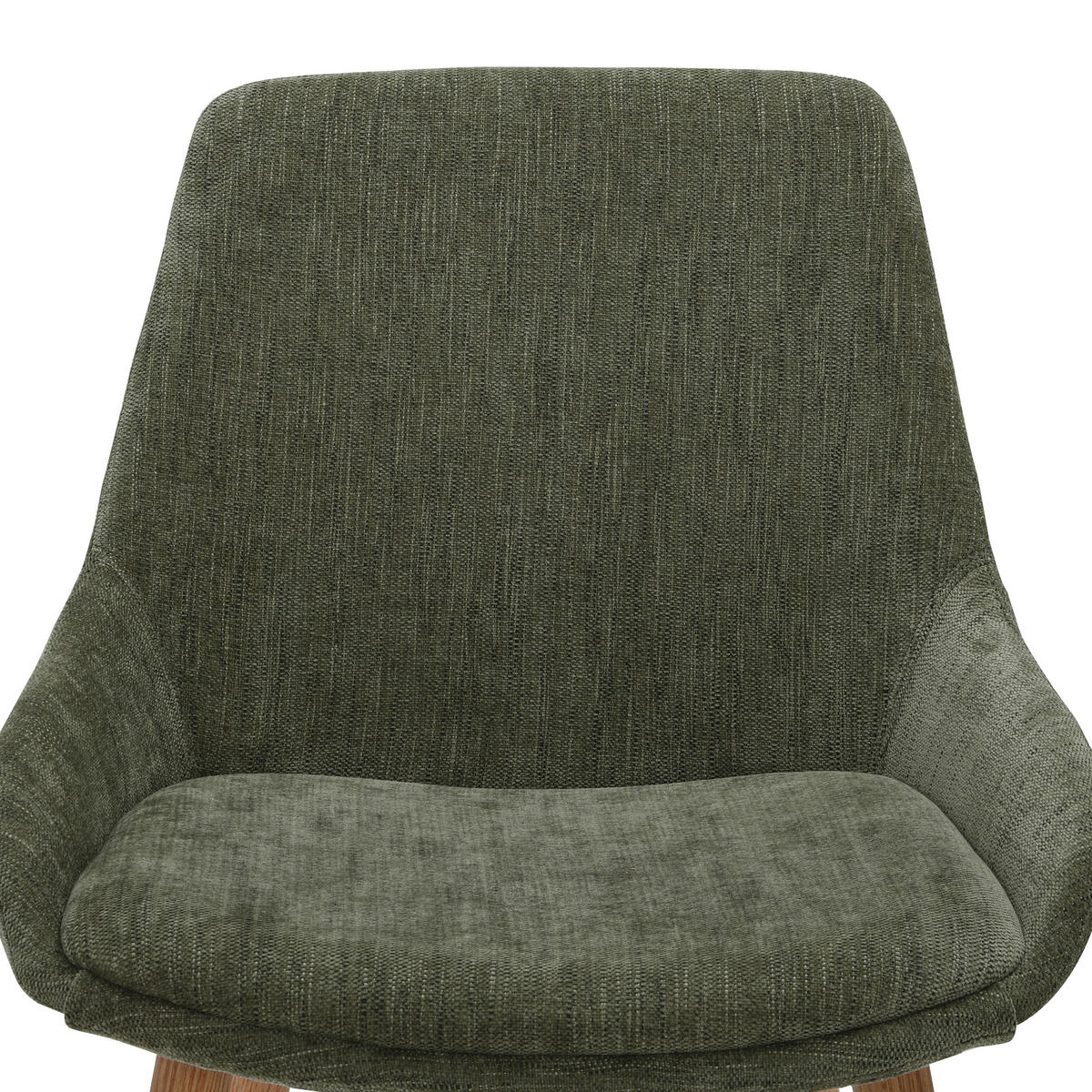 STUHL   Chenille  - Naturfarben/Grün, Modern, Holz/Textil (52/81/56,5cm) - home24