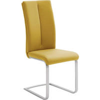 SCHWINGSTUHL  in Edelstahl Lederlook  - Edelstahlfarben/Gelb, Design, Textil/Metall (42/104/61cm) - MID.YOU