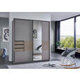SCHWEBETÜRENSCHRANK  in Sahara, Eichefarben  - Eichefarben/Schwarz, MODERN, Glas/Holzwerkstoff (180/198/65cm) - Carryhome