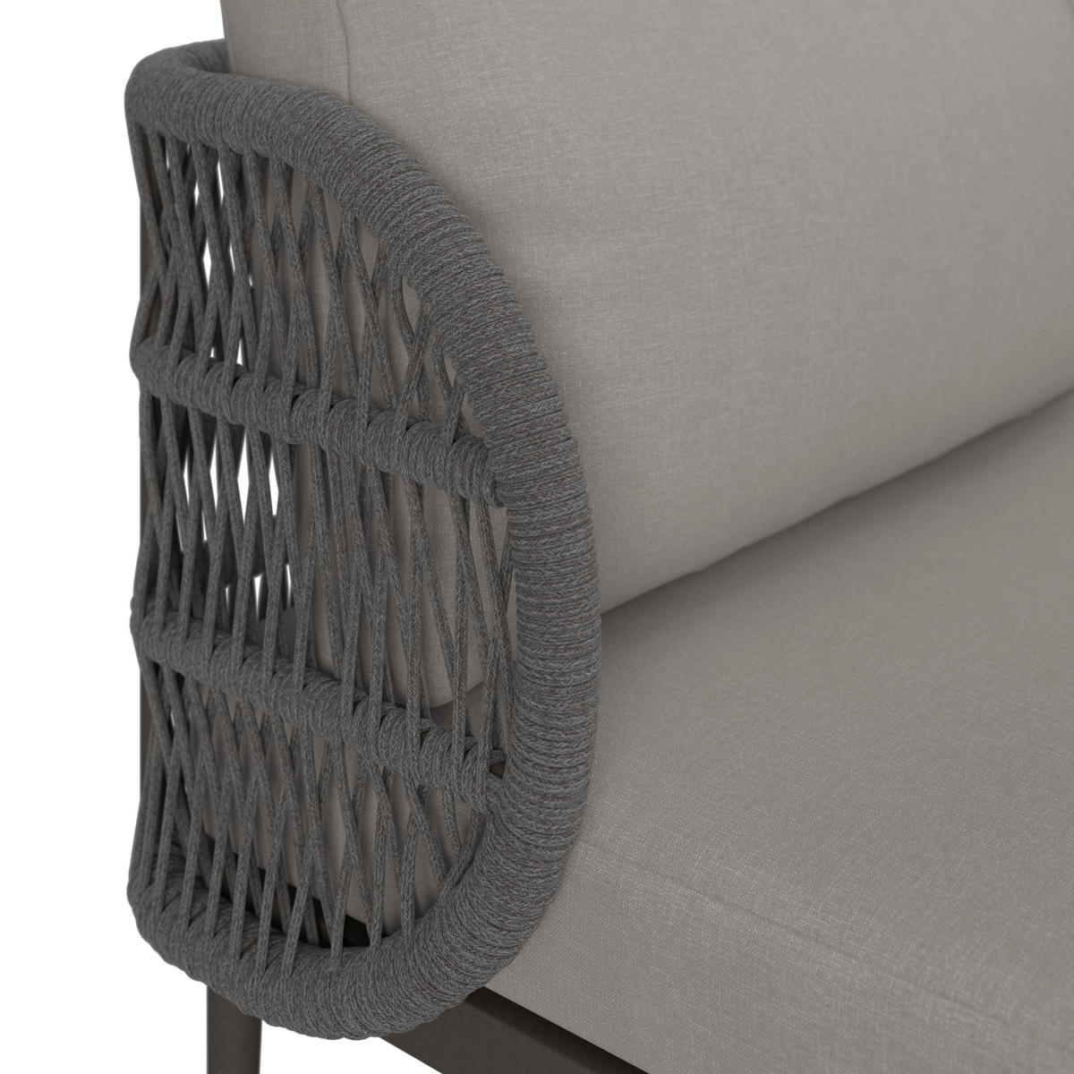 TERASOVÁ SEDACIA SÚPRAVA 4-dielne, kov, plast, sklo, textil - sivá/prírodná farba, Modern, kov/textil (255/72/145cm) - Ambia Garden