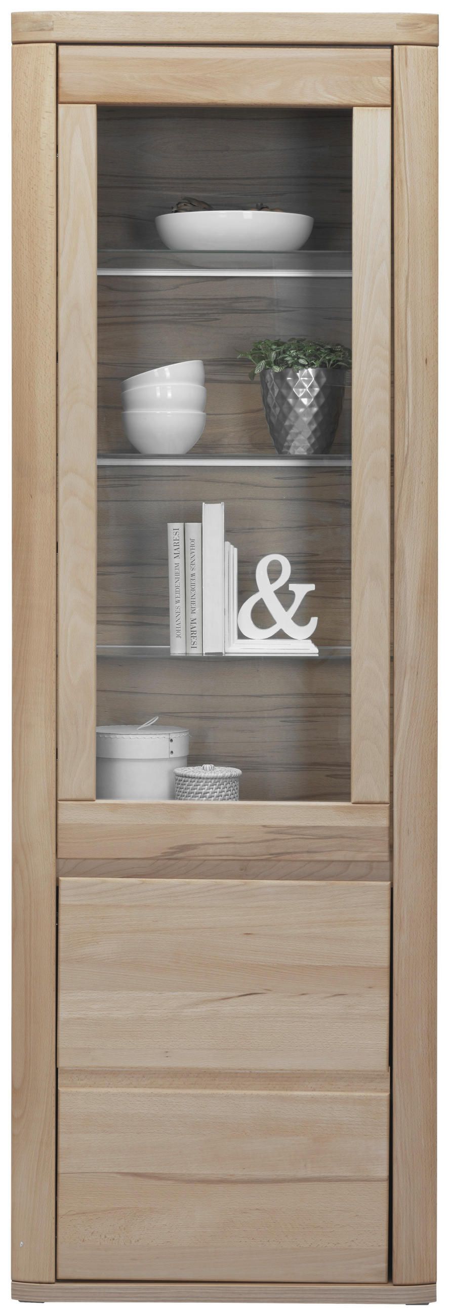VITRINE Alteiche  66/204/38 cm  - Alteiche/Grau, Konventionell, Glas/Holz (66/204/38cm) - Voleo