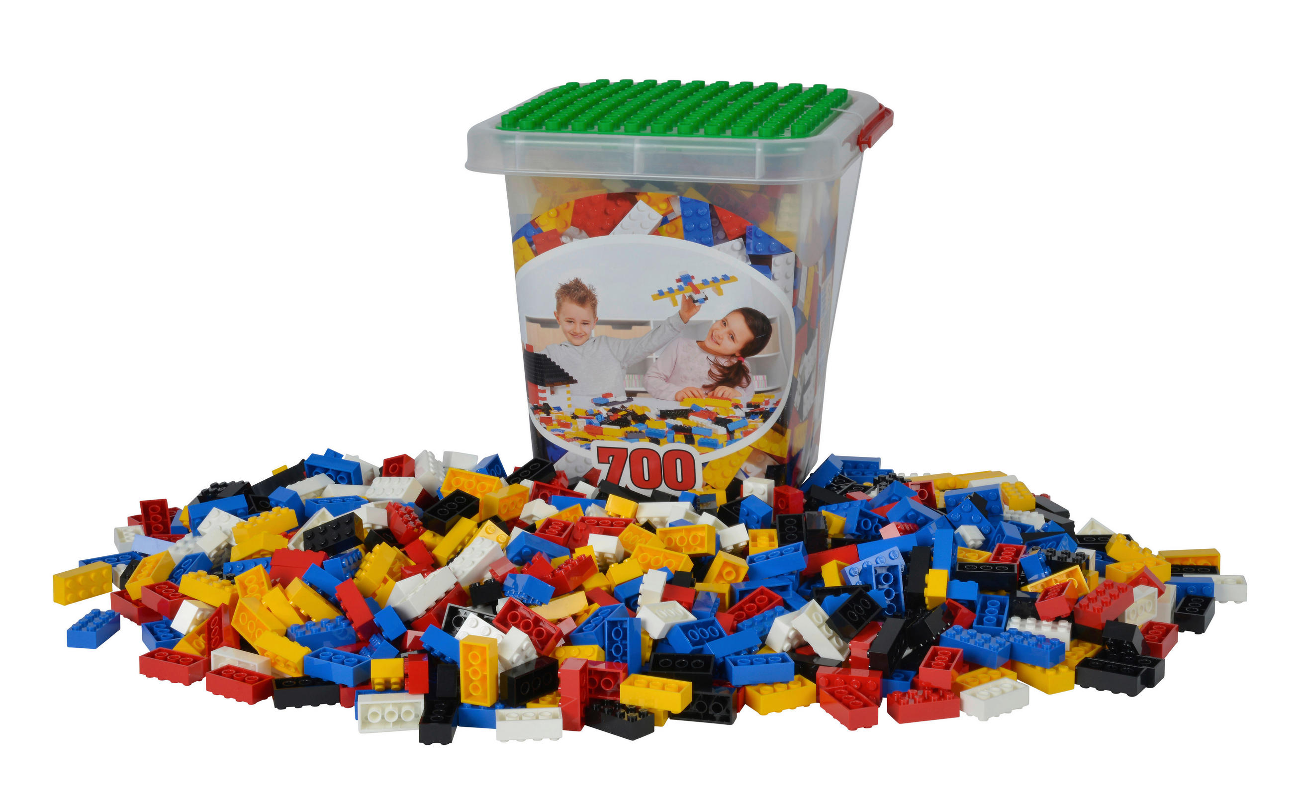 KOCKE ZA SLAGANJE  Blox  - bijela/žuta, Basics, plastika (24,5/24,5/25cm) - Simba