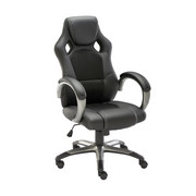 PISARNIŠKI STOL kovina, umetna masa, tekstil črna - črna/bela, Basics, kovina/umetna masa (61,5/112-120/68,5cm) - Xora
