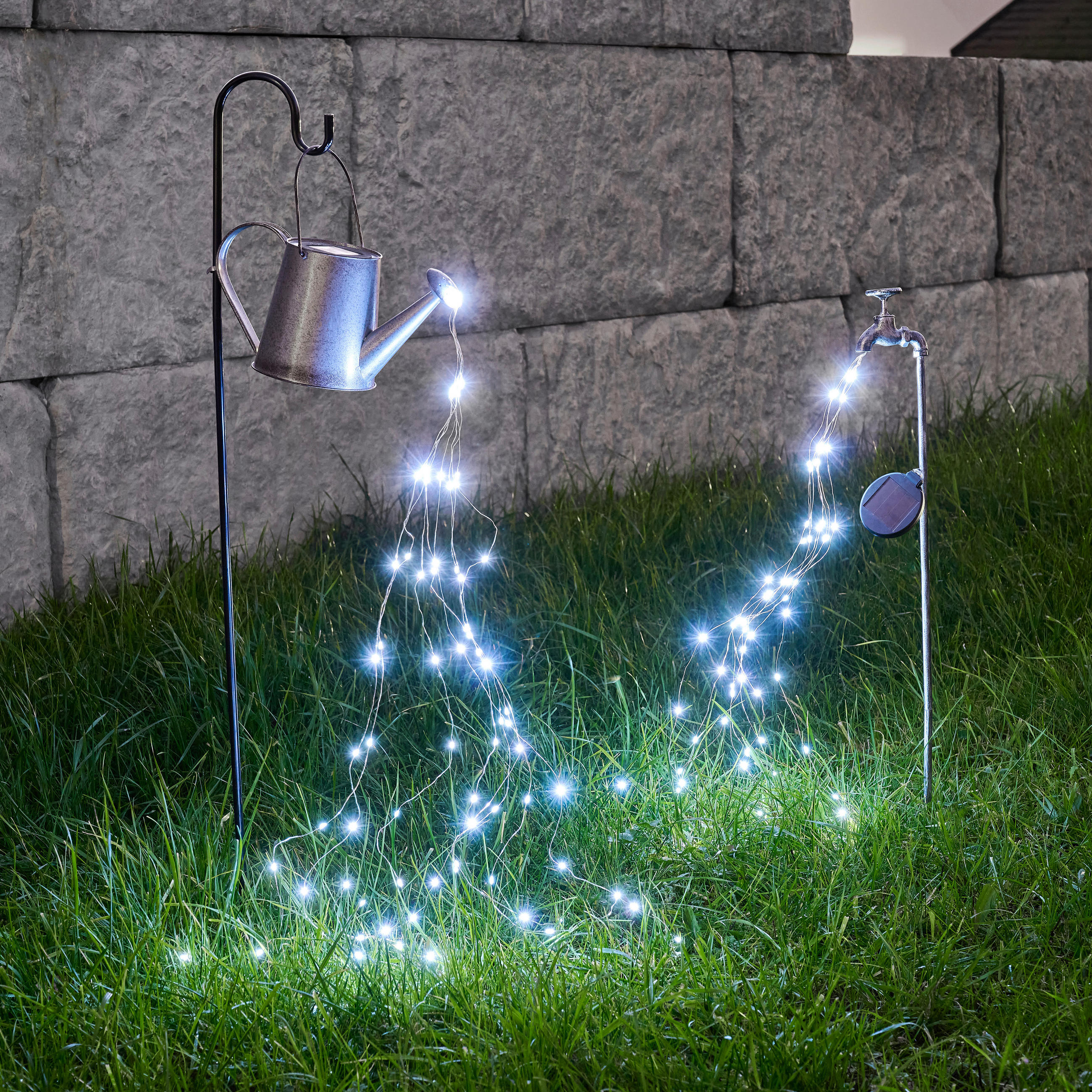 SZOLÁRLÁMPA  - ezüst/áttetsző, Trend, műanyag/fém (11/6/80cm) - Ambia Garden