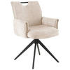 ARMLEHNSTUHL  in Eisen Chenille  - Beige/Schwarz, LIFESTYLE, Holz/Textil (64/90/63cm) - MID.YOU