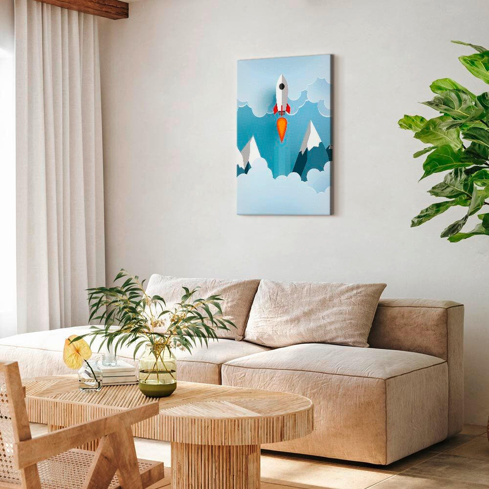 Thumbnail - artgeist Leinwandbild, Pastellblau, Grauweiß, Holz, Textil, Kiefer, rechteckig, 60x90x1.2 cm, Keilrahmen, Bilder und Zub...