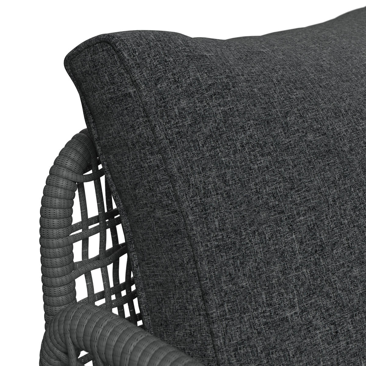 LOUNGEGARNITUR 6-teilig   Eisen  - Dunkelgrau, MODERN, Glas/Textil (198l) - Ambia Garden