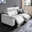 3-SITZER-SOFA in Leder Weiß  - Schwarz/Weiß, Design, Leder/Metall (208/105/98cm) - Emilio Belluti