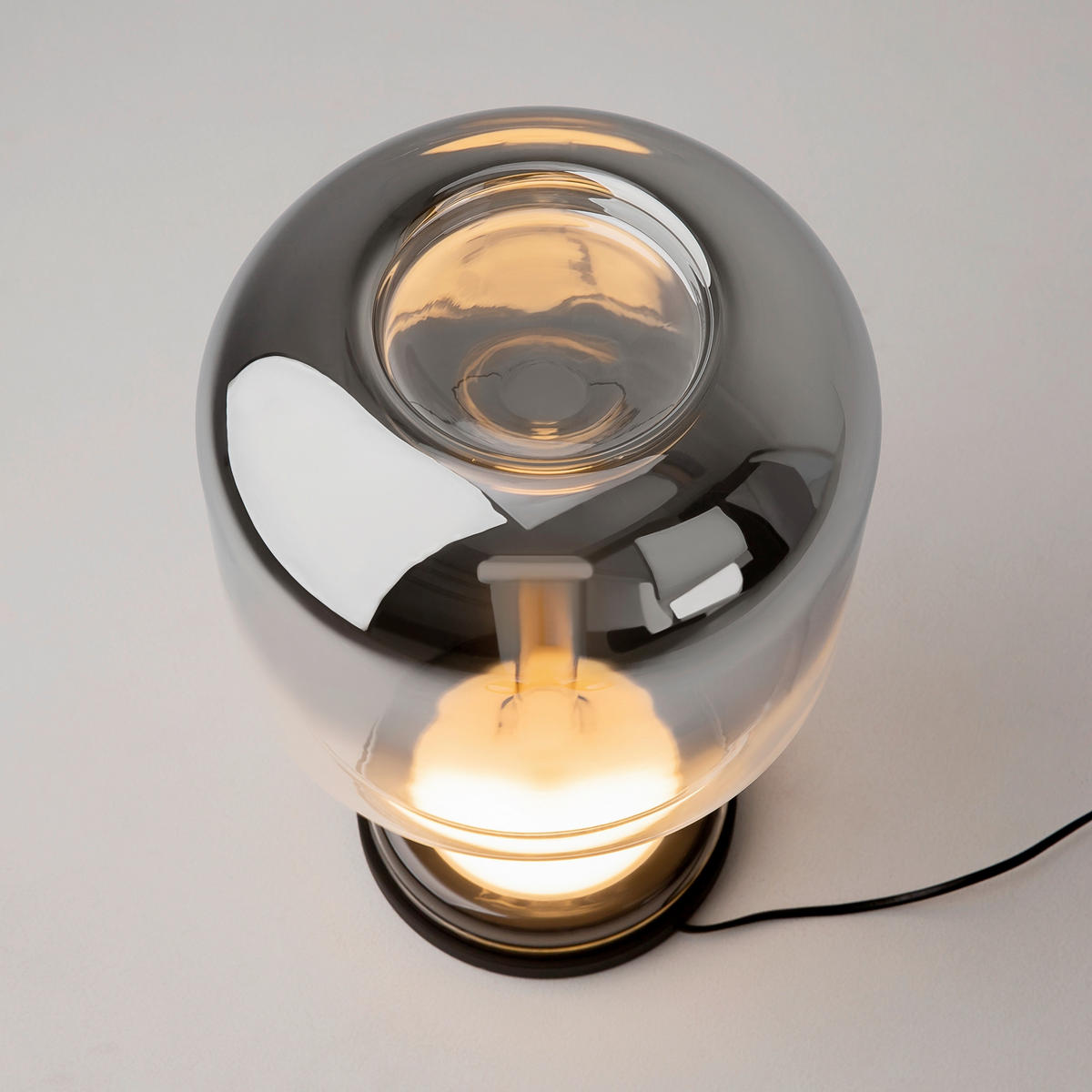 LED-TISCHLEUCHTE - Schwarz Hochglanz/Grau, Design, Glas/Metall (26/42cm) - MAYTONI