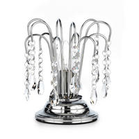 KRISTALL-TISCHLEUCHTE 16/23 cm   - Chromfarben, KONVENTIONELL, Glas/Metall (16/23cm)