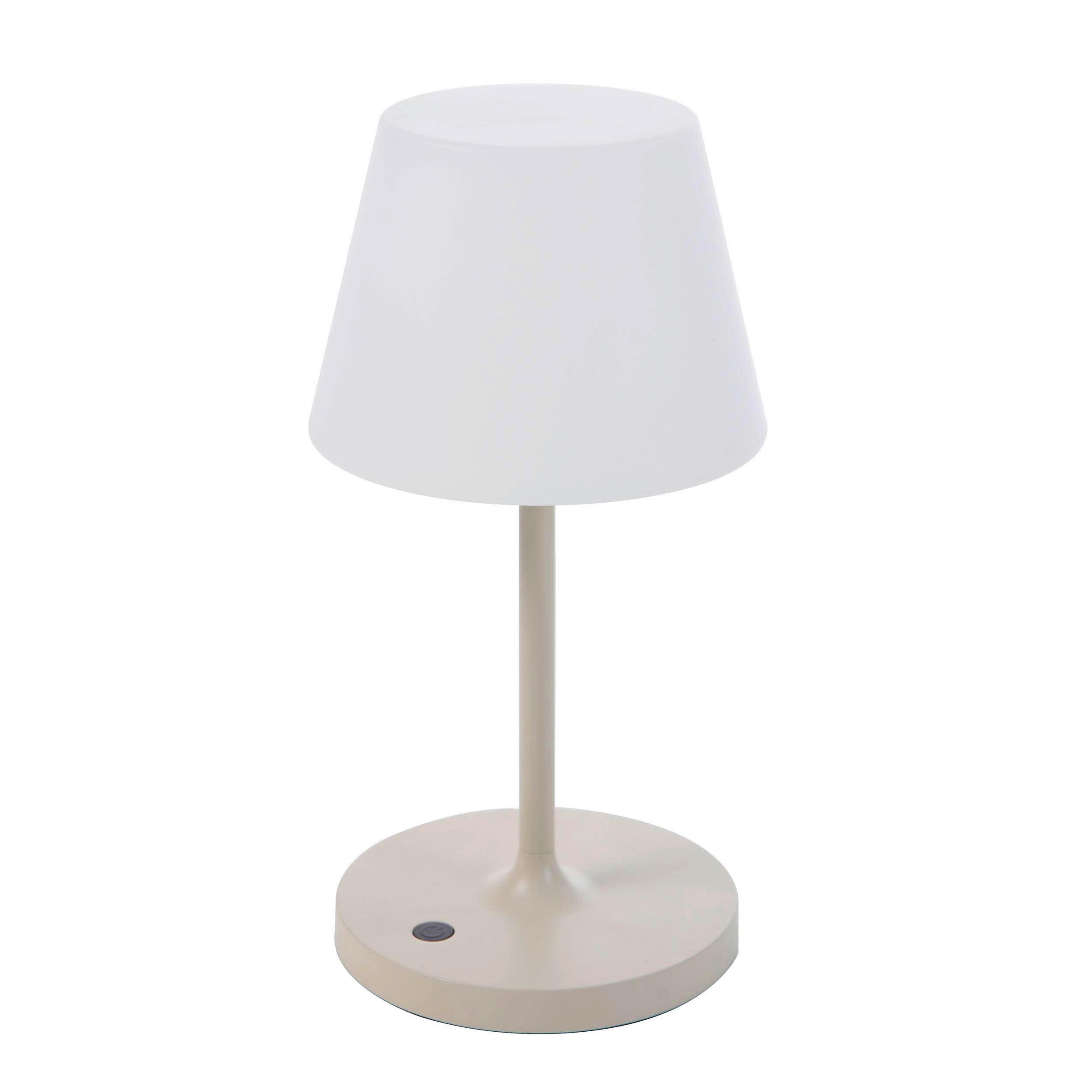 TISCHLEUCHTE VEBA 15/28/15 cm   - Beige/Weiß, LIFESTYLE, Textil/Metall (15/28/15cm)