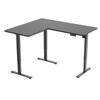 ECKSCHREIBTISCH  Schwarz höhenverstellbar  - Schwarz, MODERN, Holzwerkstoff/Metall (160/74,5/119/140cm) - MID.YOU