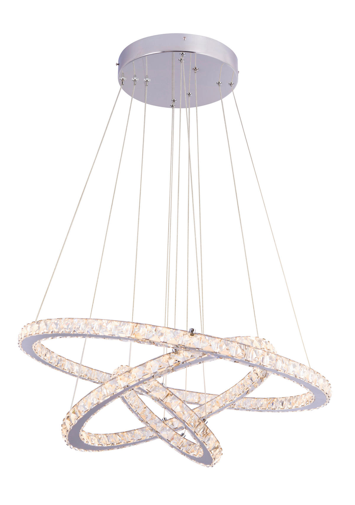 Lustră Led 70/120 cm  - străveziu/culoare crom, Konventionell, sticlă/metal (70/120cm)