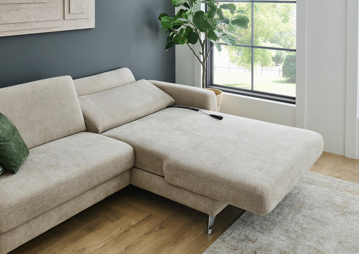 ECKSOFA  Chenille Beige  - Beige, Design, Holz/Textil (167/222cm) - Beldomo Comfort