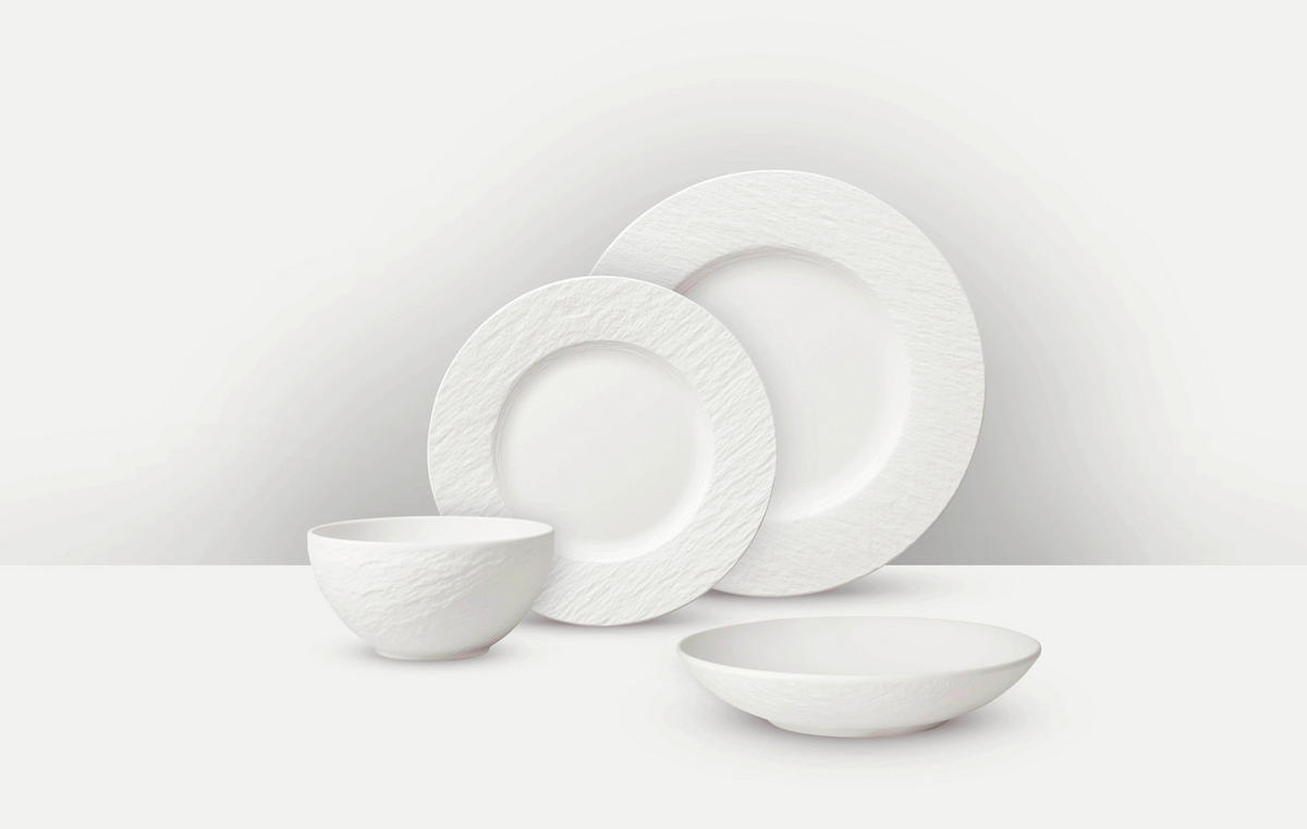 TAFELSERVICE Weiß 16-teilig Manufacture Rock blanc  - Weiß, KONVENTIONELL, Keramik - Villeroy & Boch