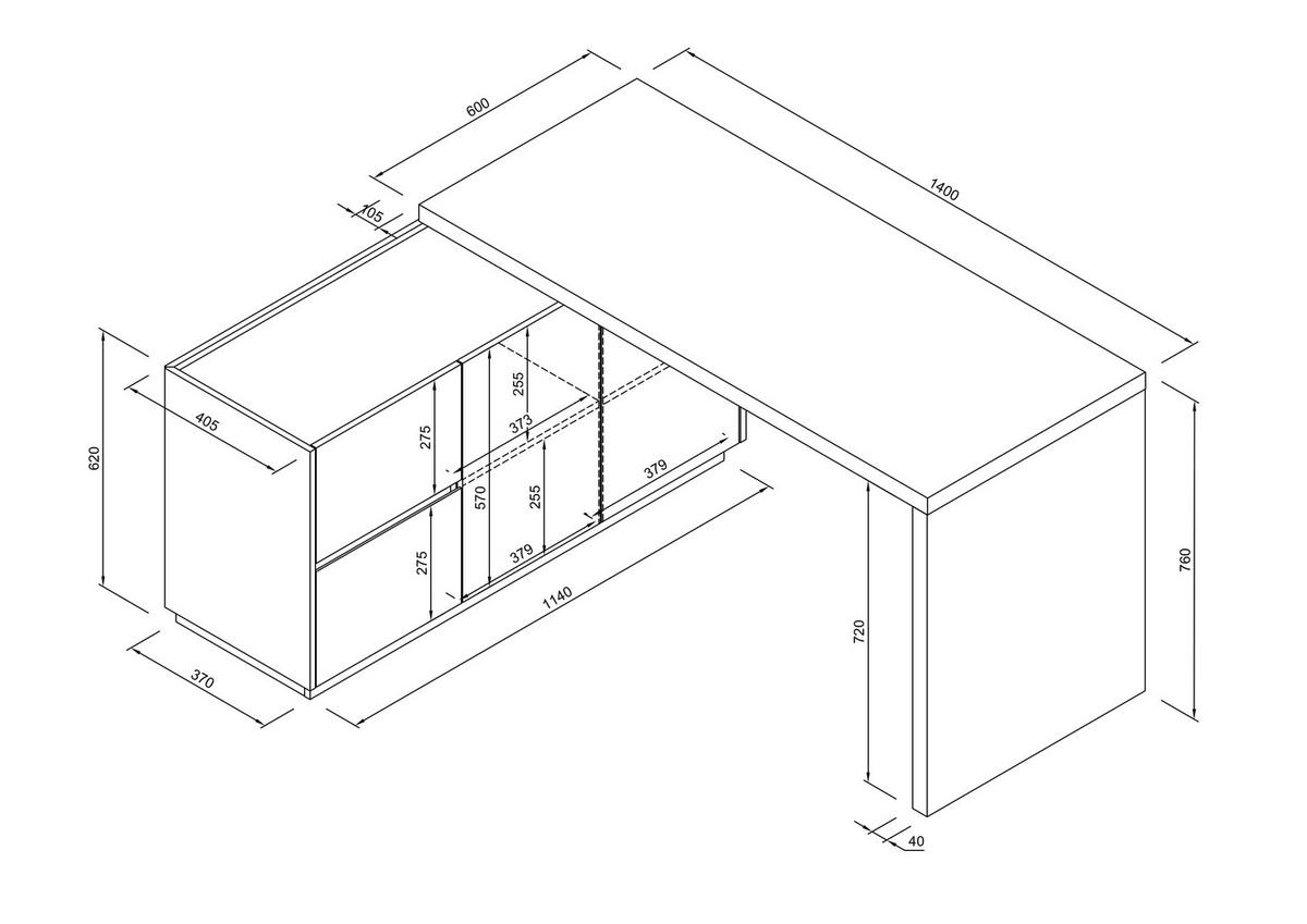 ECKSCHREIBTISCH  Weiss  - Weiss, Modern, Holzwerkstoff (150/76/120cm) - MID.YOU
