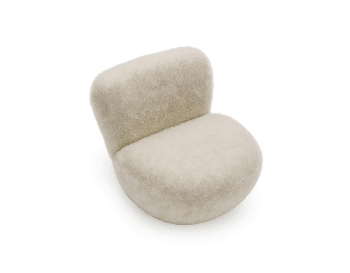 SESSEL Teddystoff Creme  - Creme/Schwarz, Design, Holz/Textil (76/70/70cm) - Livetastic