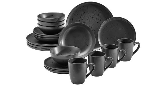 KOMBISERVICE Black Pearl 20-teilig - Schwarz, Design, Keramik - Novel