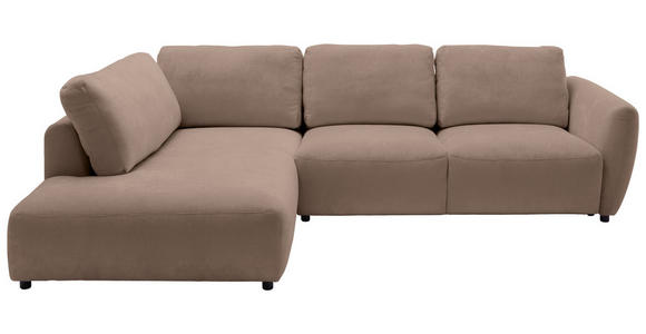ECKSOFA  in Chenille Taupe  224/307 cm  - Taupe/Schwarz, KONVENTIONELL, Kunststoff/Textil (224/307cm) - Hom`in