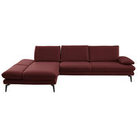 ECKSOFA  in Echtleder Brombeere  195/308 cm  - Brombeere/Schwarz, Design, Leder/Metall (195/308cm) - Dieter Knoll