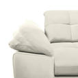 ECKSOFA  in Mikrofaser Weiß Rücken echt, Kopfteilverstellung  265/180 cm  - Chromfarben/Weiß, Design, Textil/Metall (265/180cm) - Carryhome